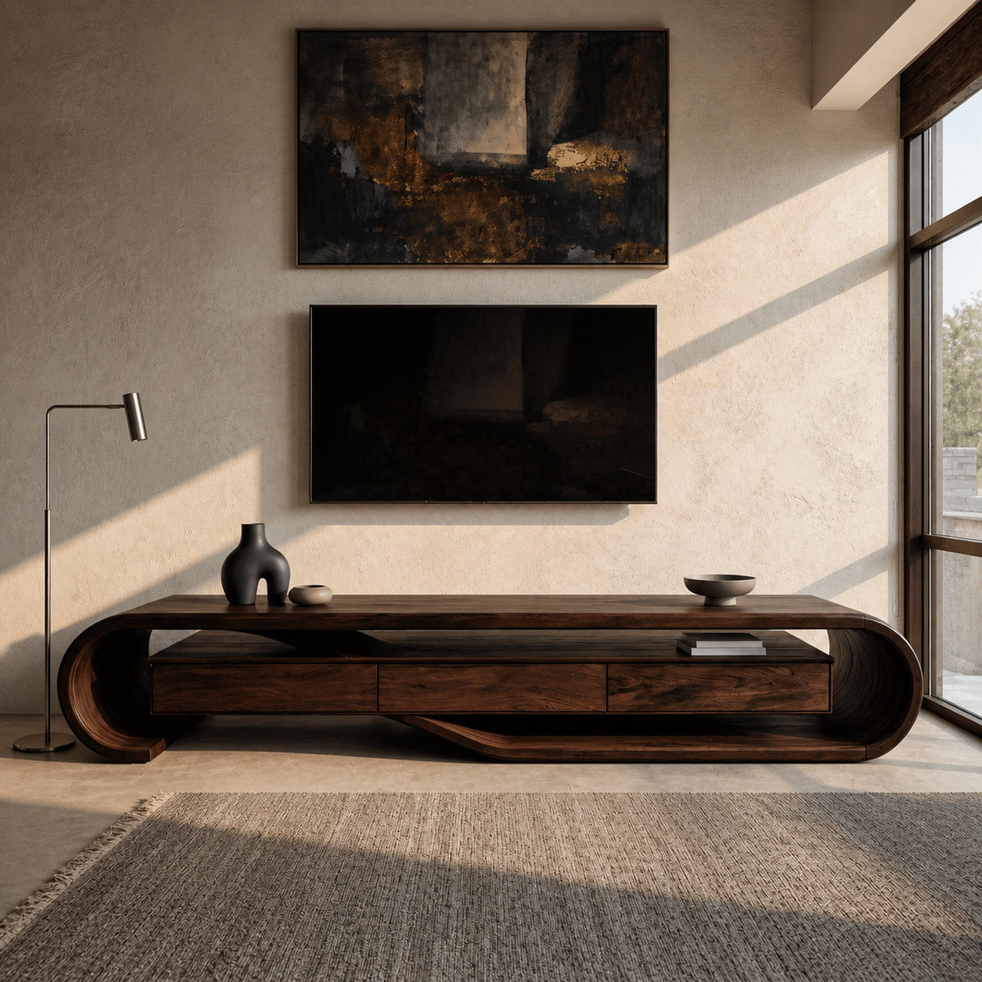 Contemporary Sculptural TV Stand For Living Room - product view 7