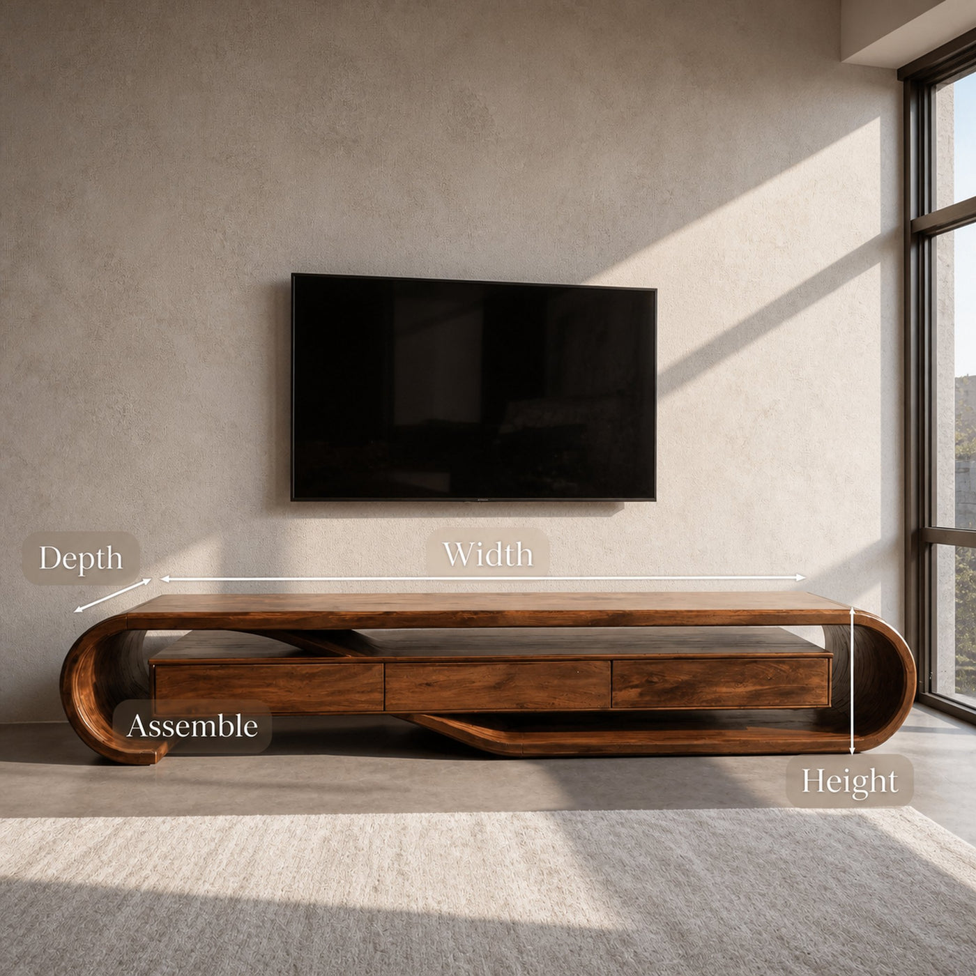 Contemporary Sculptural TV Stand For Living Room - product view 8