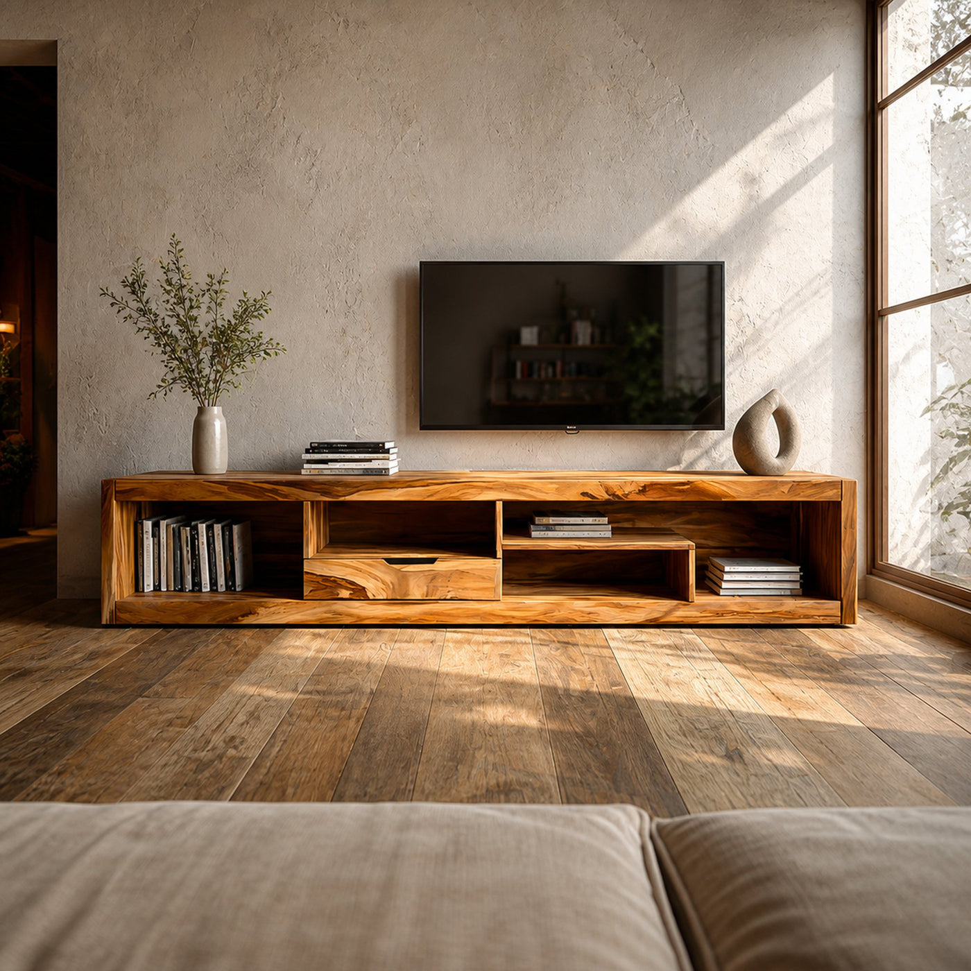 Contemporary TV Stand And Bookshelves For Entertainment Center
