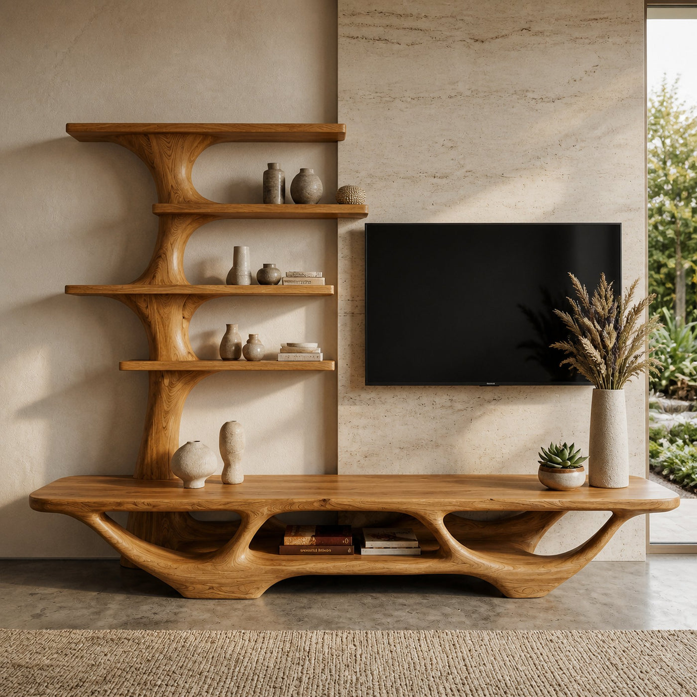Contemporary Tree Form TV Console For Living Room Decor - product view 5