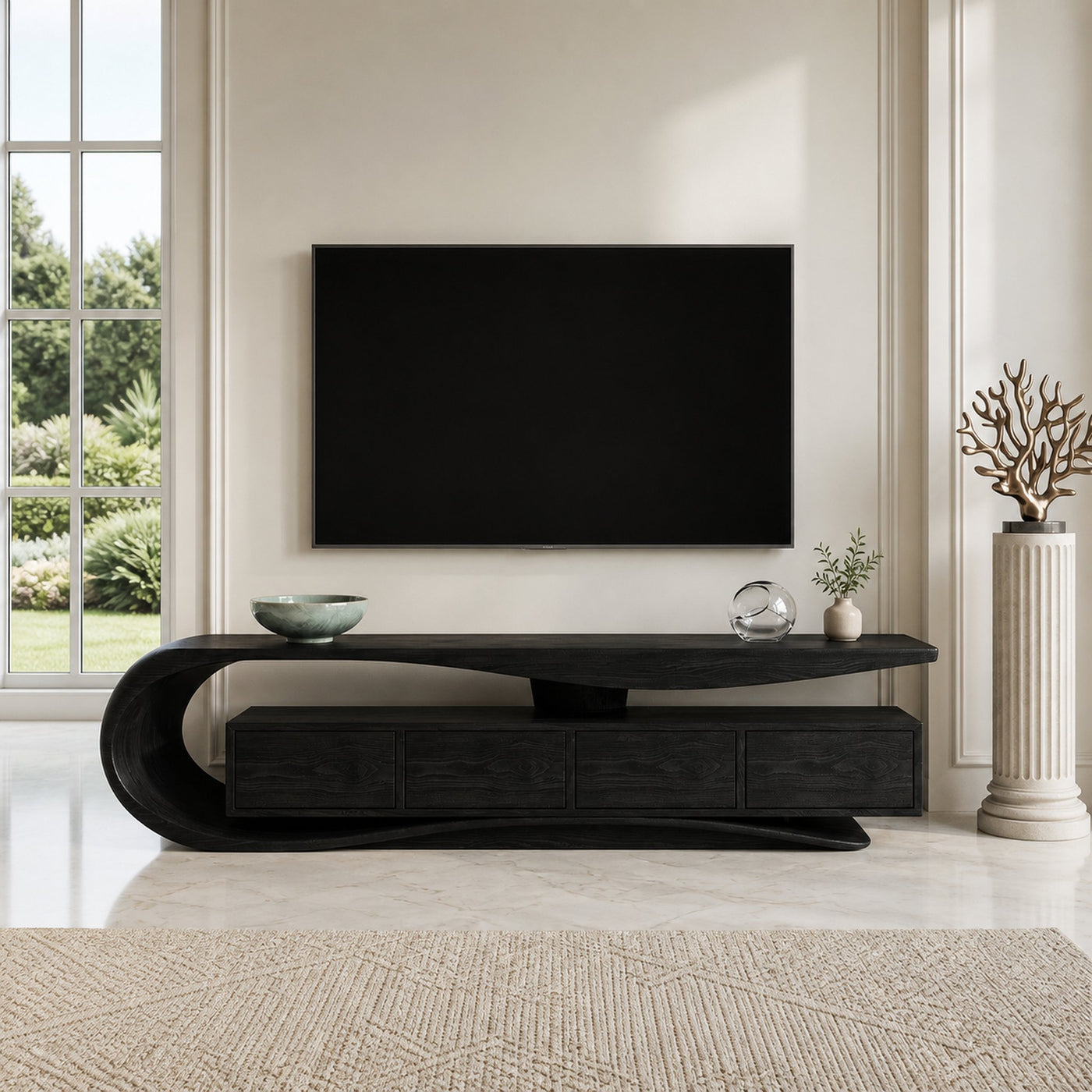Contemporary Wave TV Console For Living Room - product view 4