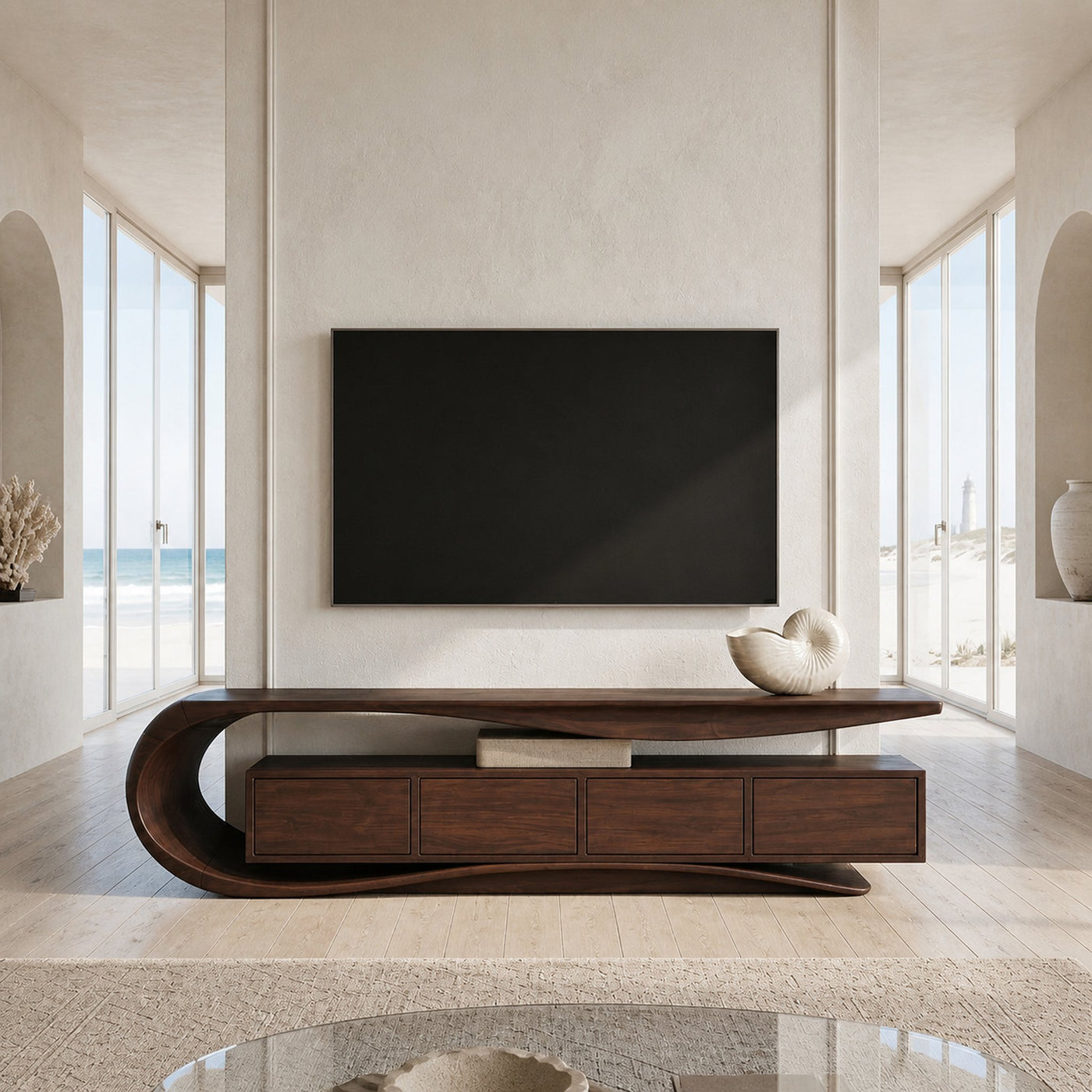 Contemporary Wave TV Console For Living Room - product view 7