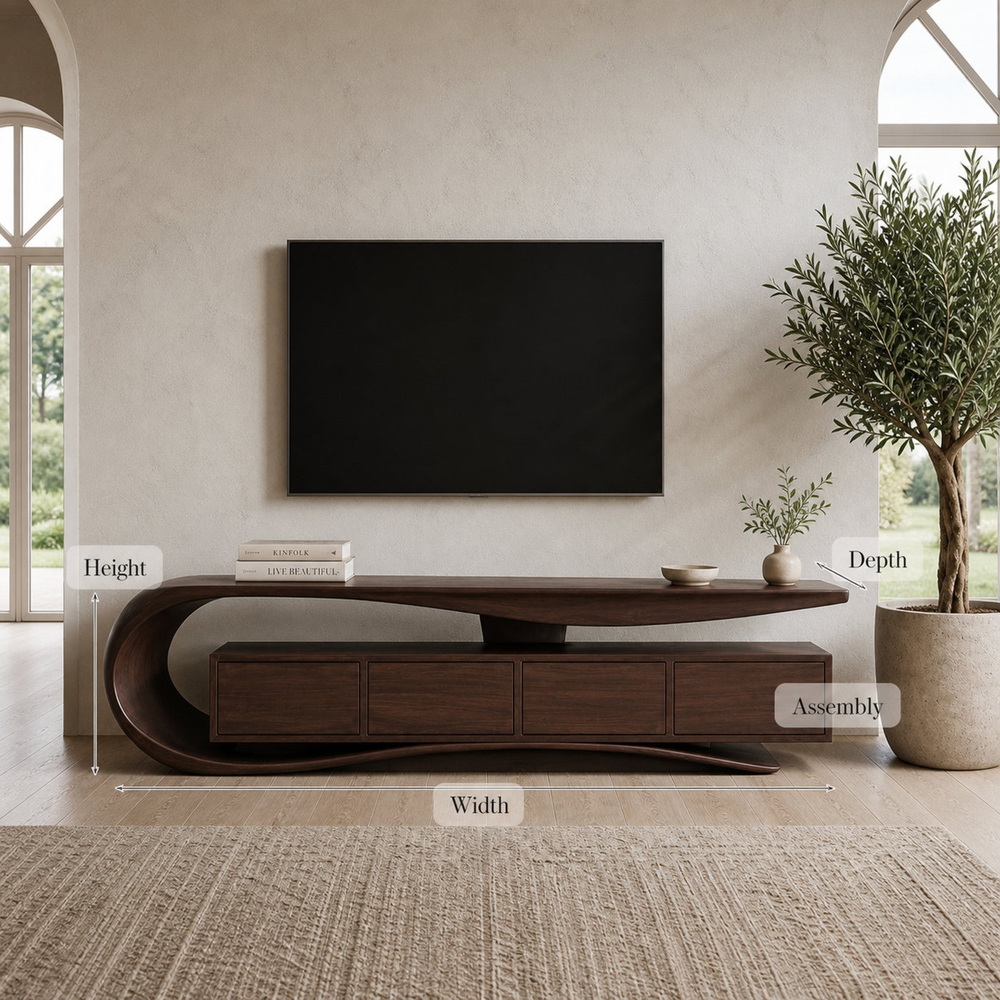 Contemporary Wave TV Console For Living Room - product view 8