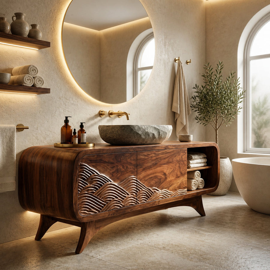 Contemporary Wooden Bathroom Vanity For Bathroom Decor