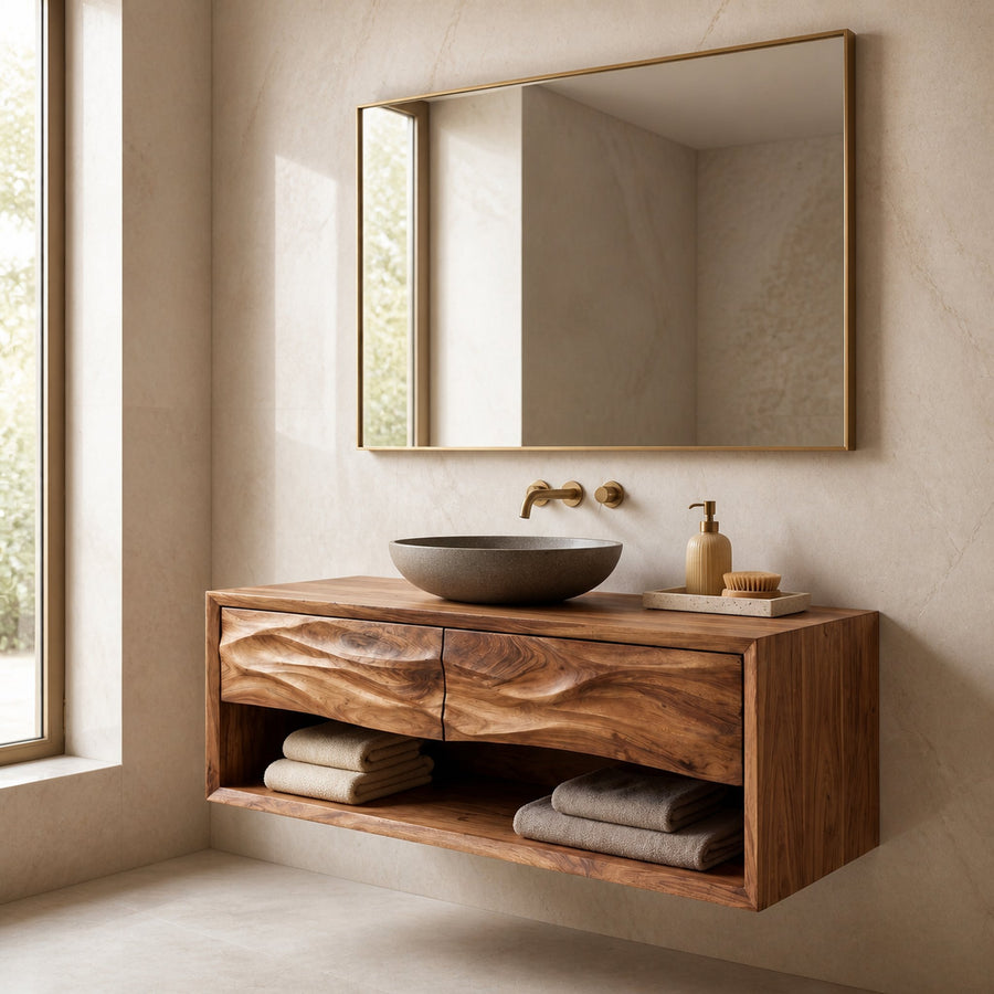 Contemporary Wooden Bathroom Vanity For Bathroom Or Spa Decor