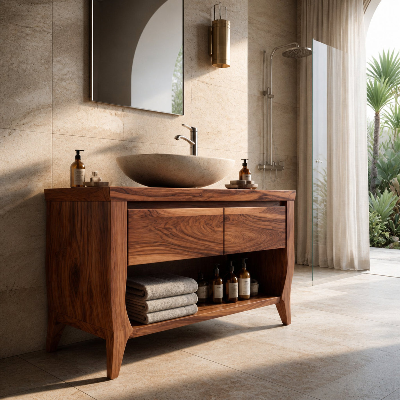 Contemporary Wooden Bathroom Vanity For Spa Or Bathroom