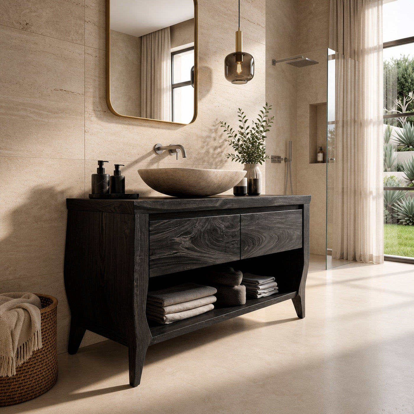 Contemporary Wooden Bathroom Vanity For Spa Or Bathroom - product view 4