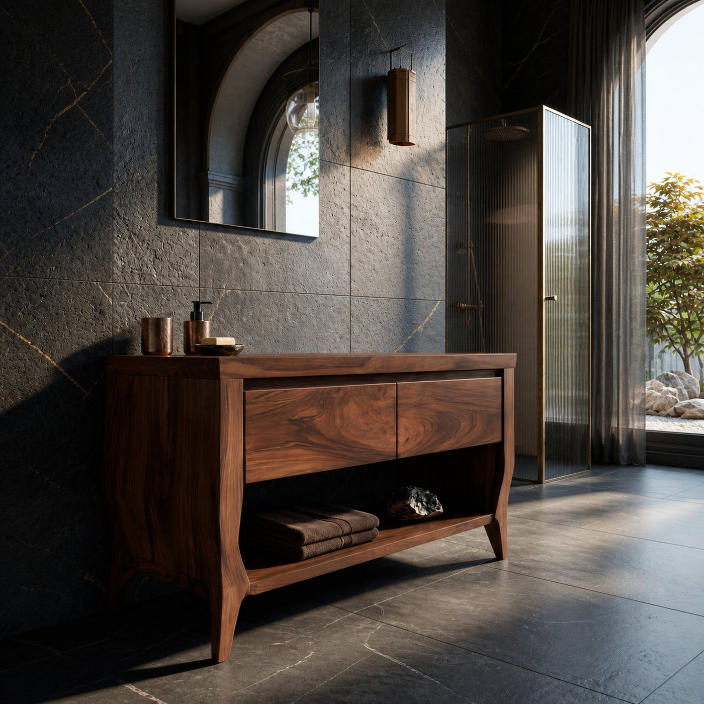 Contemporary Wooden Bathroom Vanity For Spa Or Bathroom - product view 7