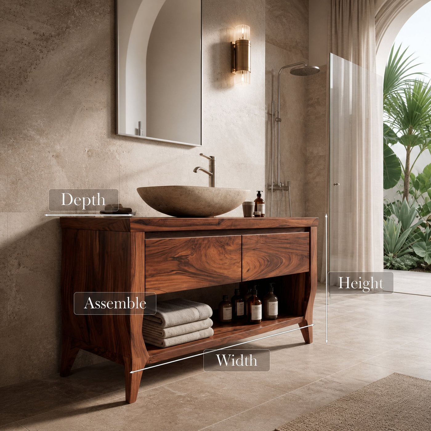 Contemporary Wooden Bathroom Vanity For Spa Or Bathroom - product view 8