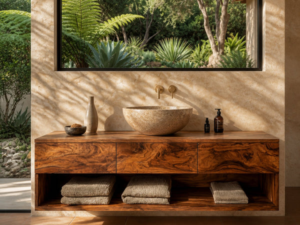 Contemporary Wooden Floating Bathroom Vanity With 3 Drawers For Bathroom