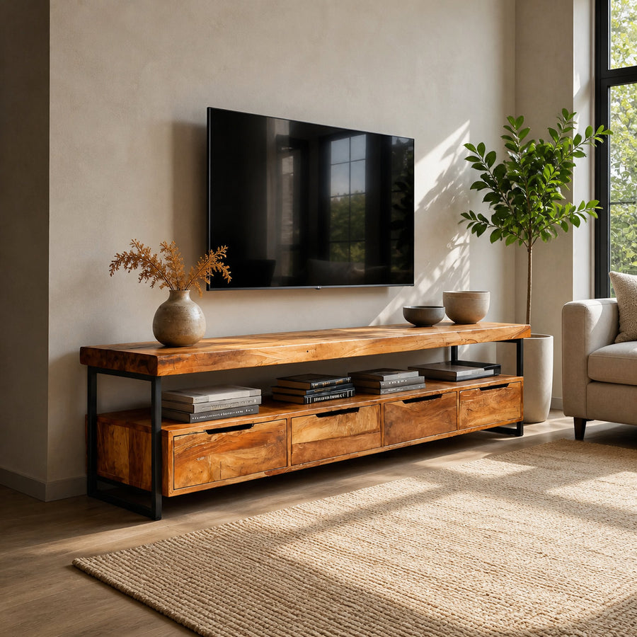 Elegant TV Cabinet With Functional Design For Media Equipment