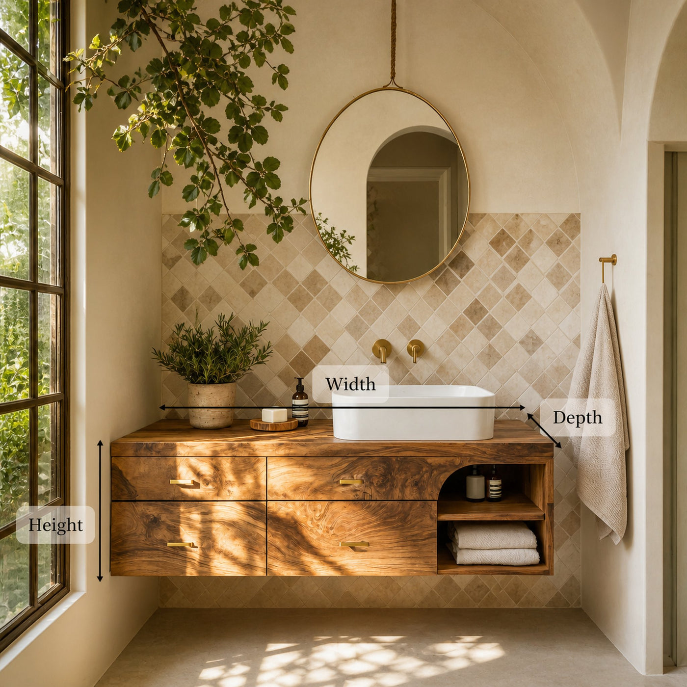 Farmhouse Bathroom Furniture With Floating Vanity - product view 6