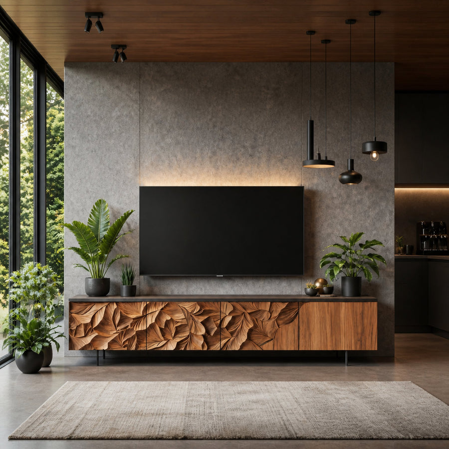 Farmhouse TV Cabinet For Cozy Living Room Design