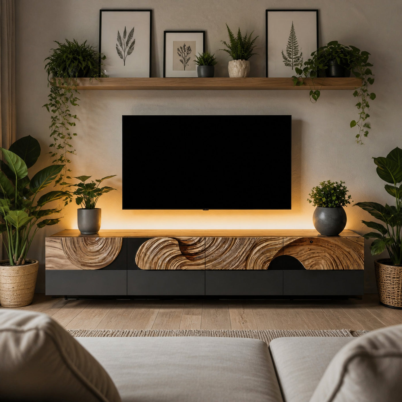 Farmhouse TV Cabinet For Living Room Furniture - product view 2