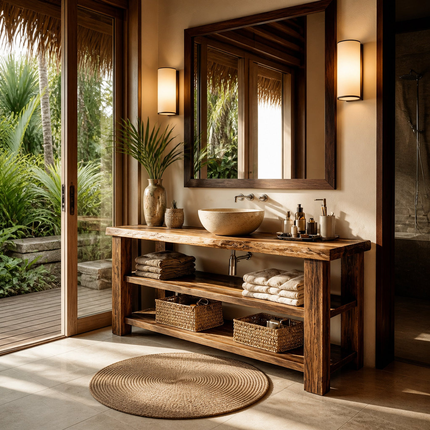 Farmhouse Vanity With Storage For Bathroom Decor Ideas - product view 2