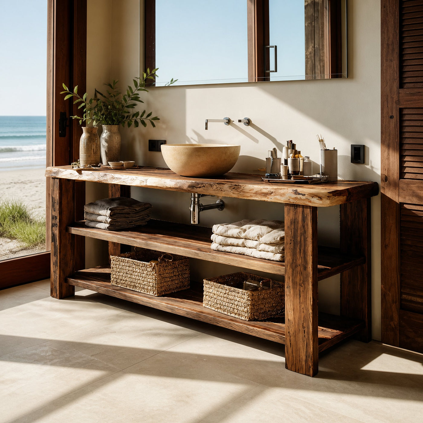 Farmhouse Vanity With Storage For Bathroom Decor Ideas - product view 6