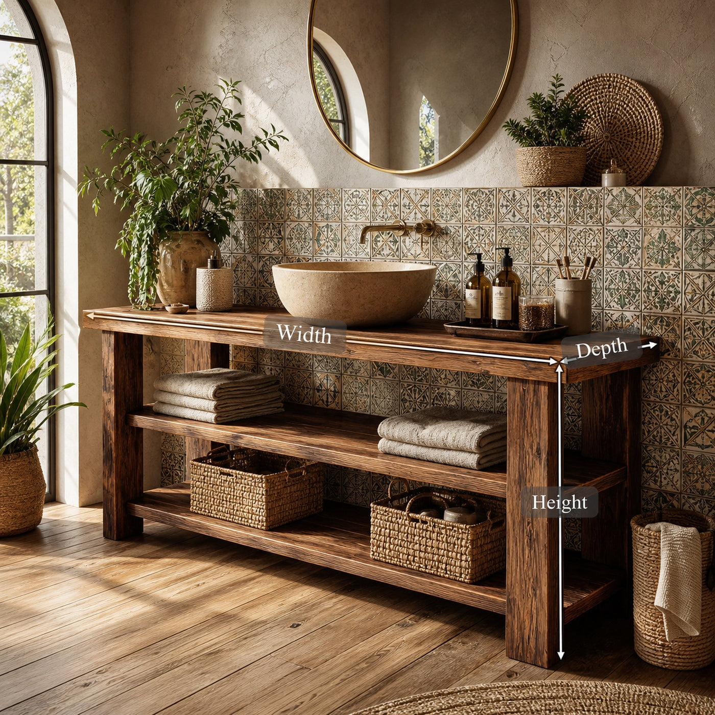 Farmhouse Vanity With Storage For Bathroom Decor Ideas - product view 8