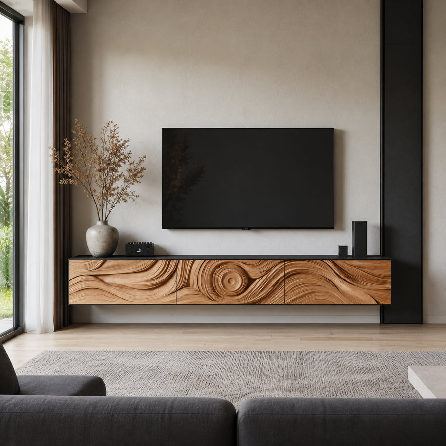 Farmhouse Wooden TV Console For Furniture Decor