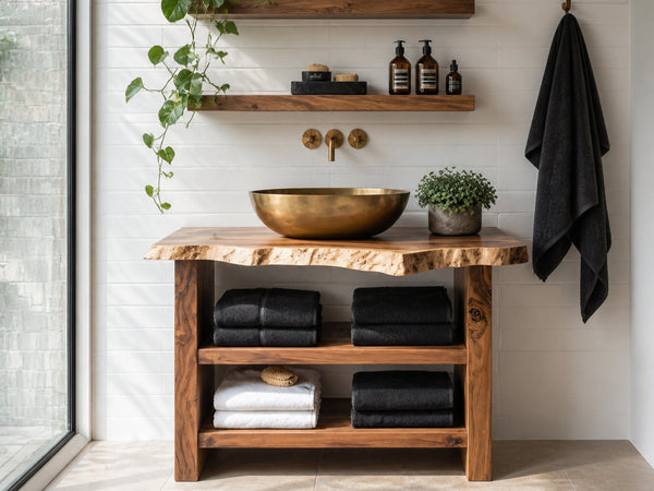 Plankhouse Nightfall Live Edge Freestanding Bathroom Vanity