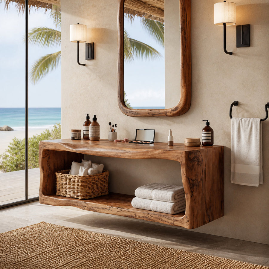 Handcrafted Bathroom Storage Cabinet For Furniture Decor
