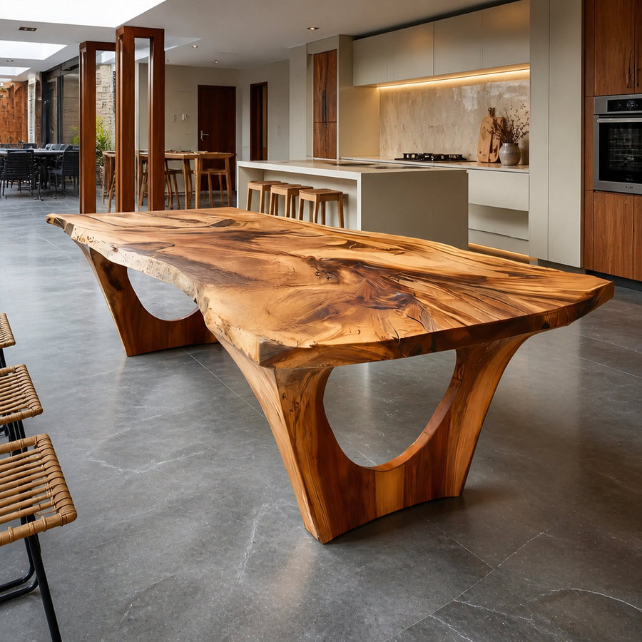 Handcrafted Dining Table With Natural Grain For Dining