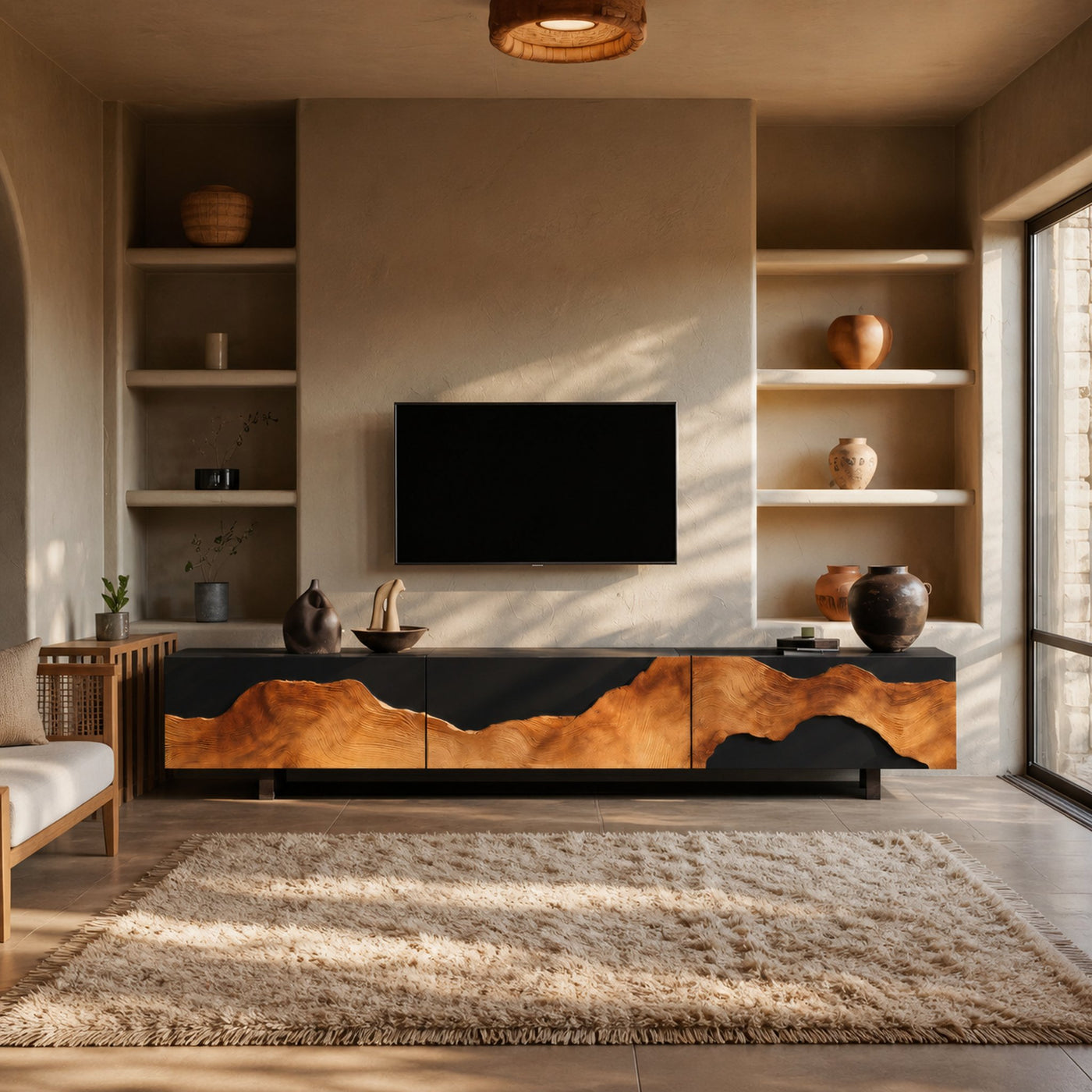 Handcrafted Farmhouse TV Console For Living Room - product view 2
