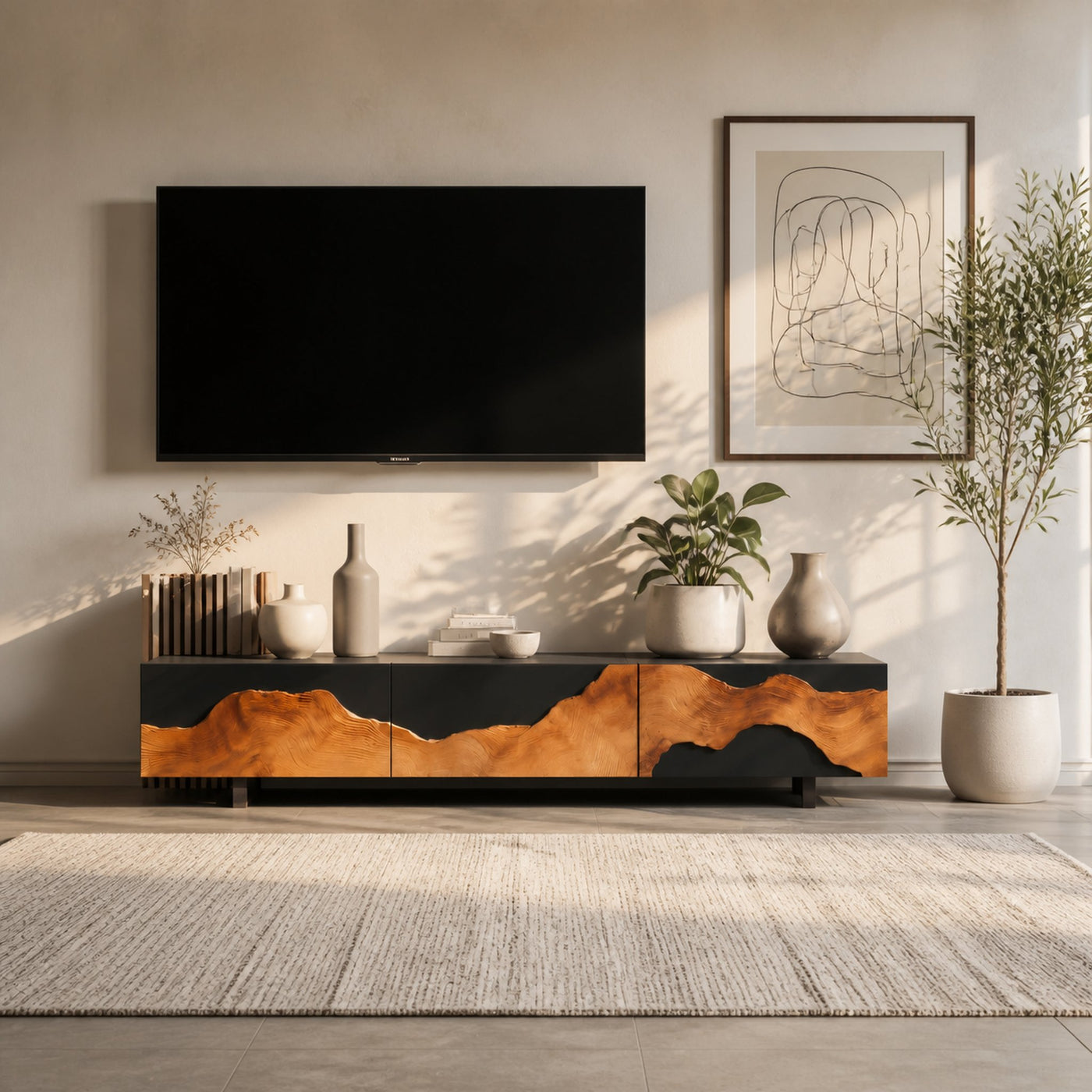 Handcrafted Farmhouse TV Console For Living Room - product view 3