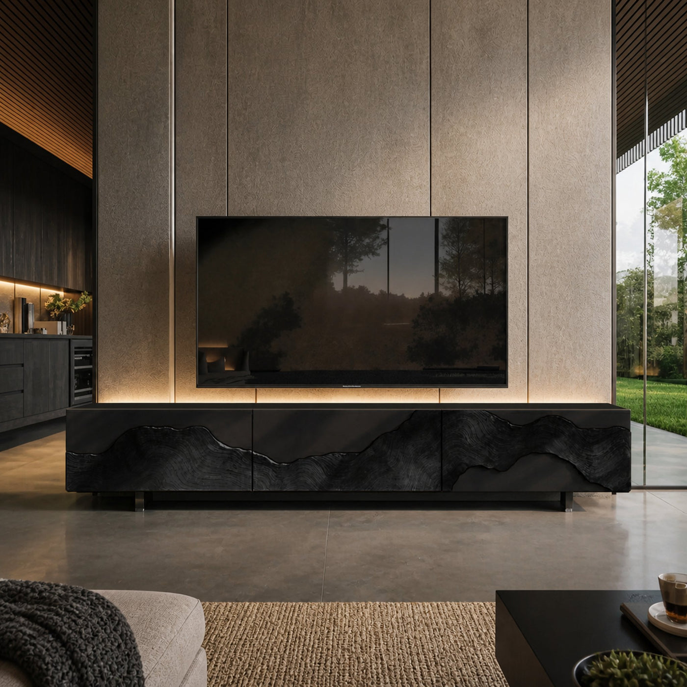 Handcrafted Farmhouse TV Console For Living Room - product view 4