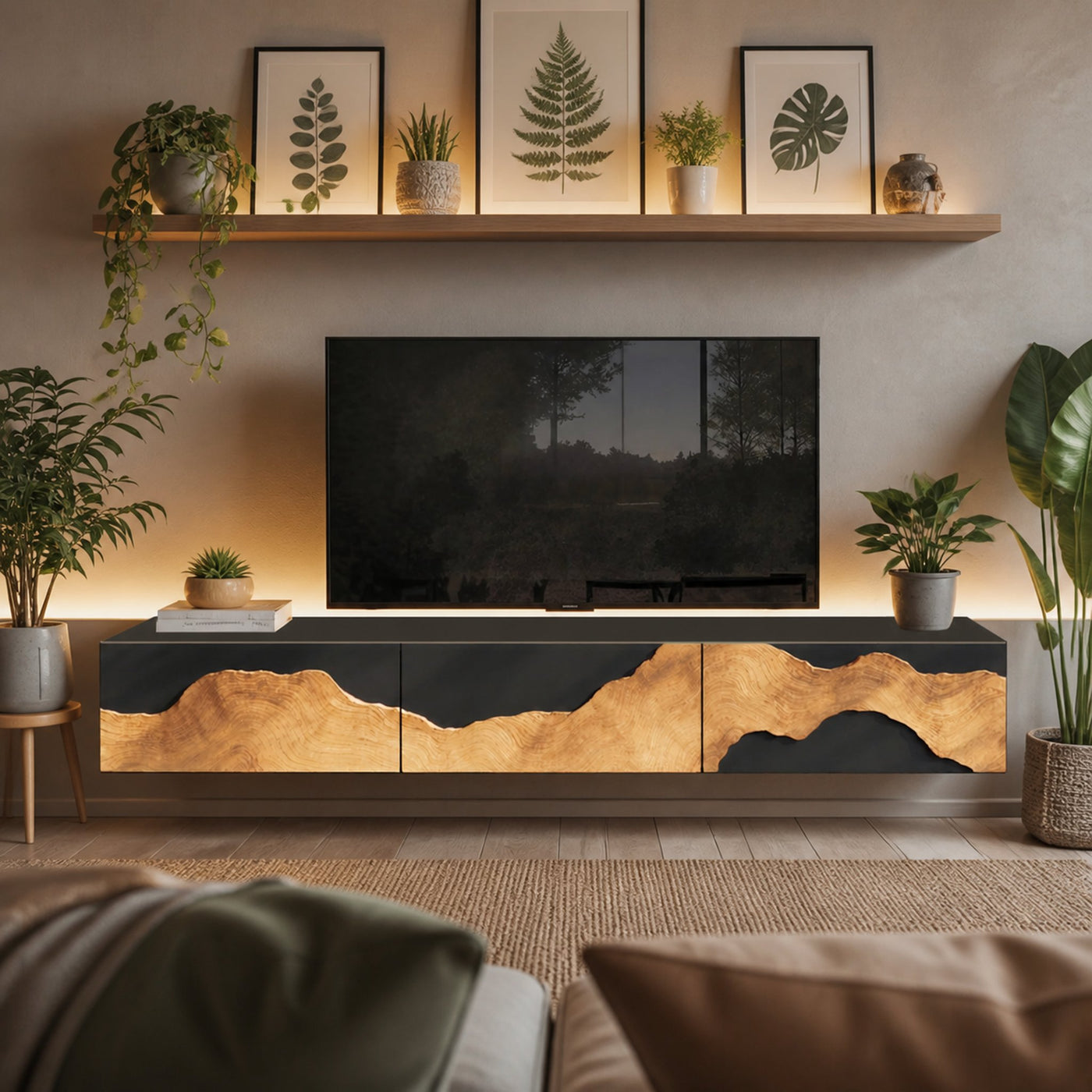 Handcrafted Farmhouse TV Console For Living Room - product view 5