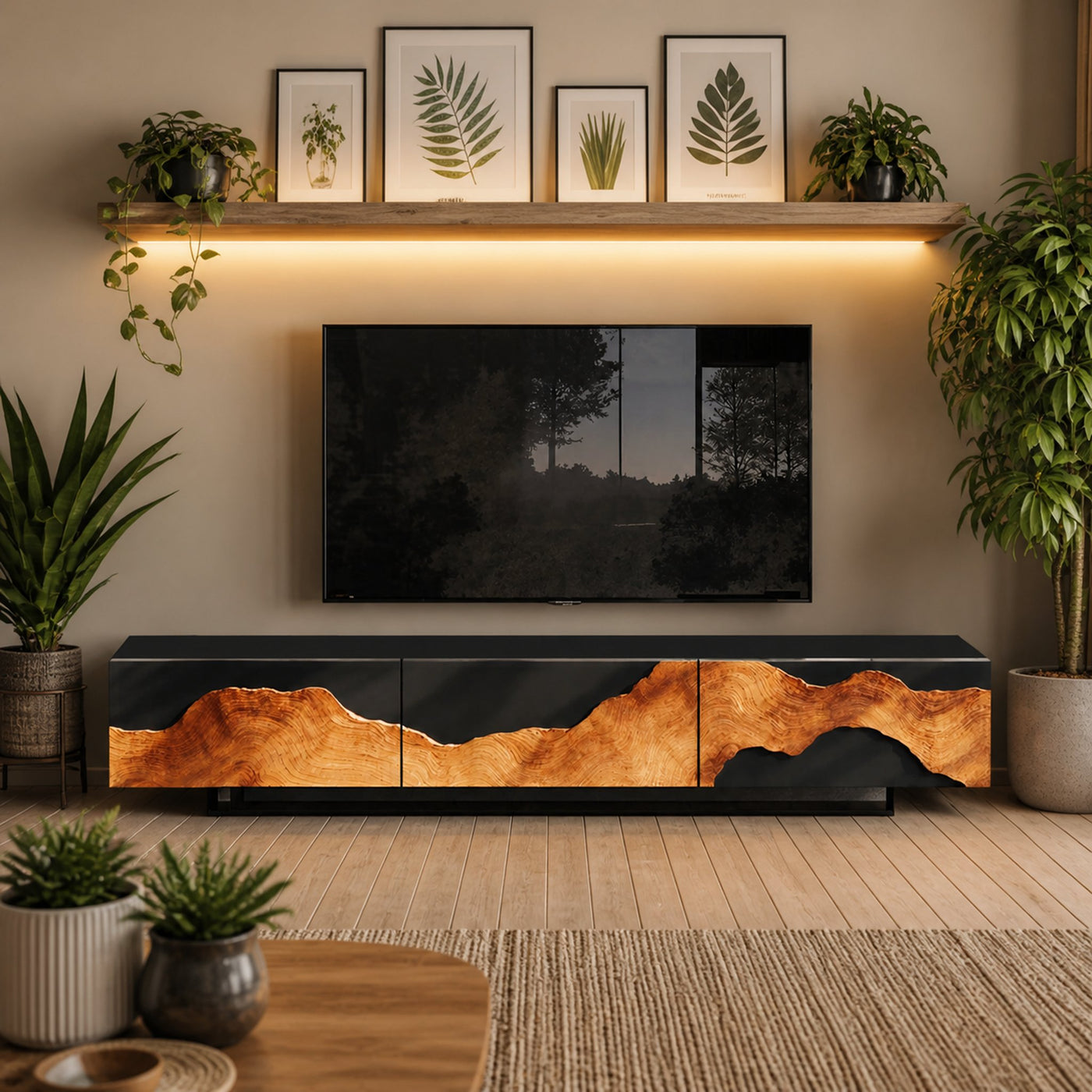 Handcrafted Farmhouse TV Console For Living Room - product view 6