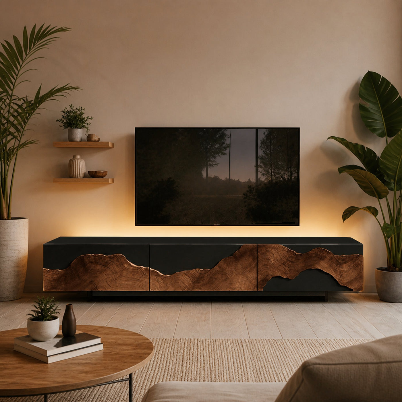 Handcrafted Farmhouse TV Console For Living Room - product view 7