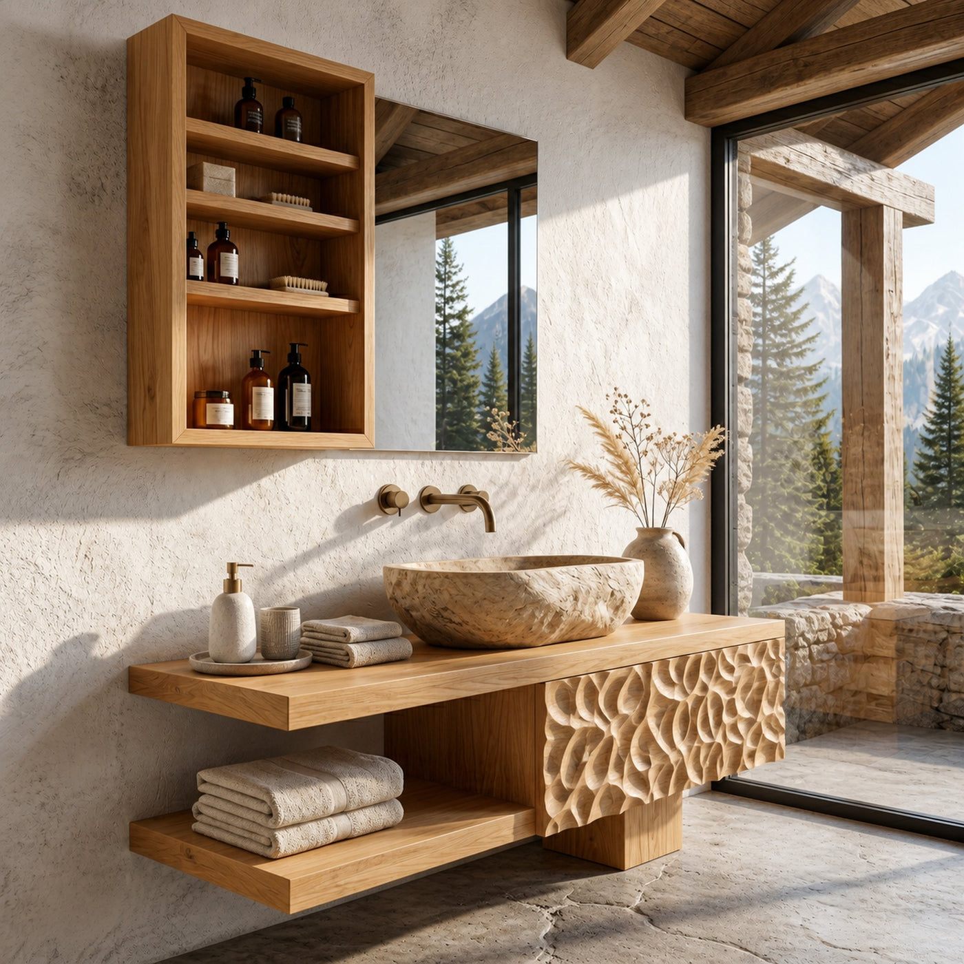 Handcrafted Floating Bathroom Vanity For Bathroom - product view 5