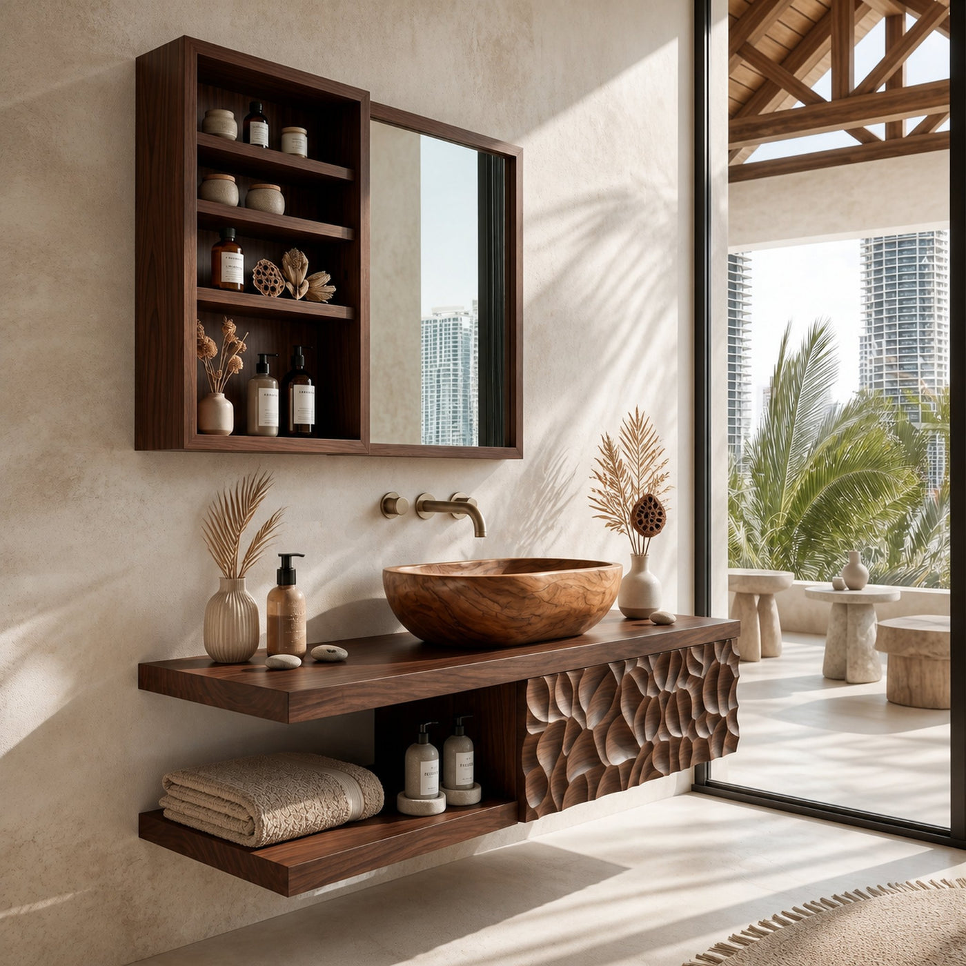 Handcrafted Floating Bathroom Vanity For Bathroom - product view 7