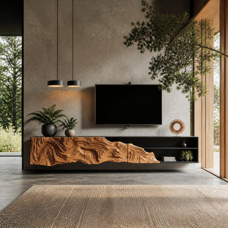 Handcrafted Rustic TV Stand For Entryway Setup