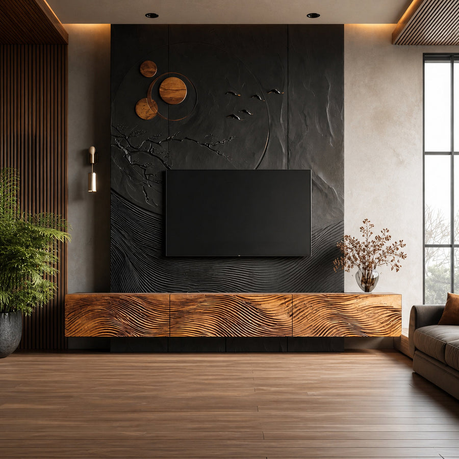 Handcrafted TV Console For Living Room Decor