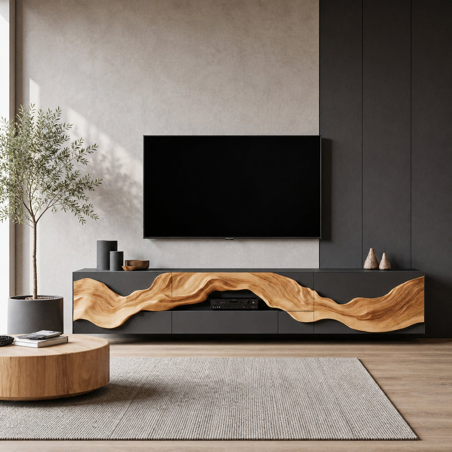 Handcrafted Wooden TV Cabinet For Furniture Decor