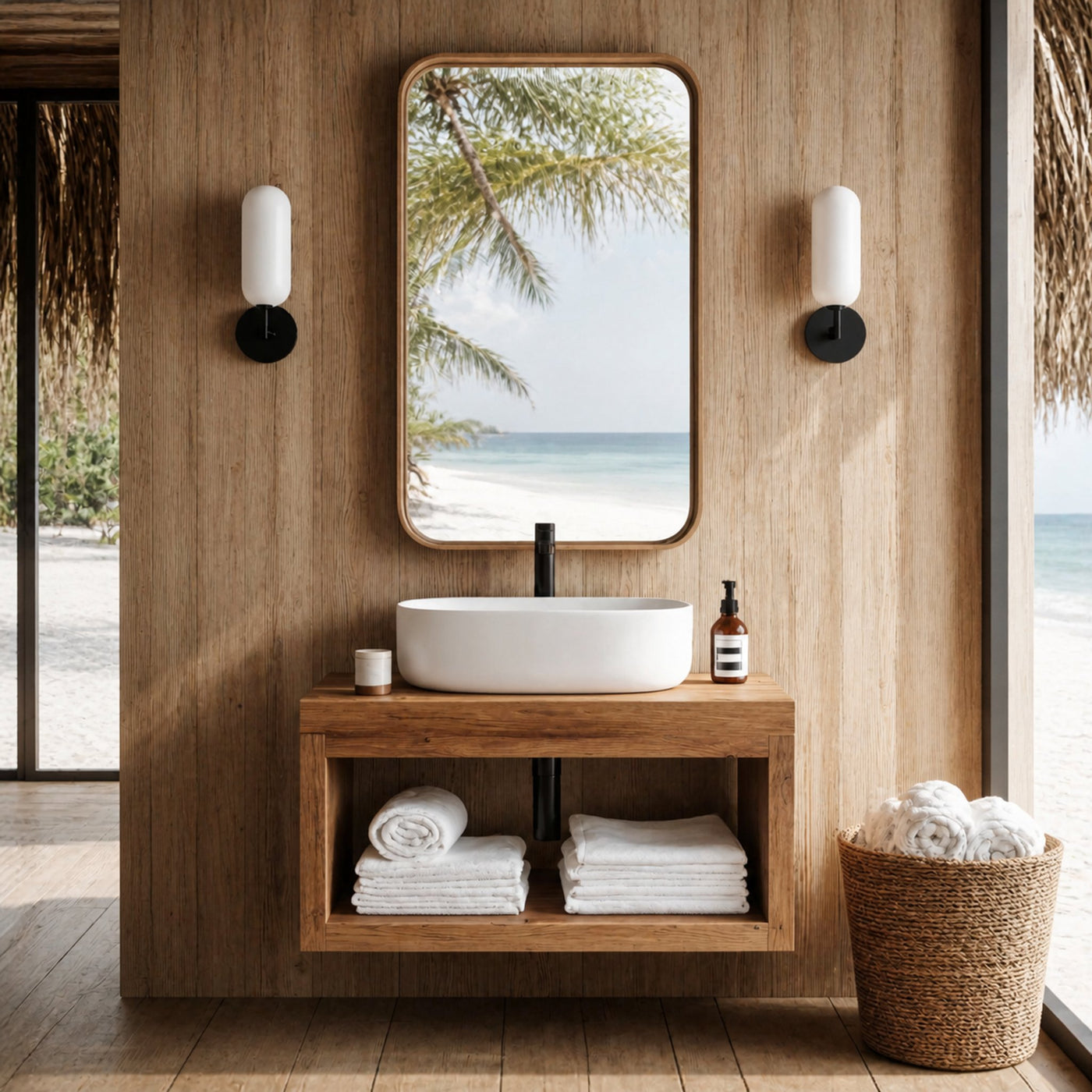 Handcrafted Wooden Vanity For Bathroom Furniture