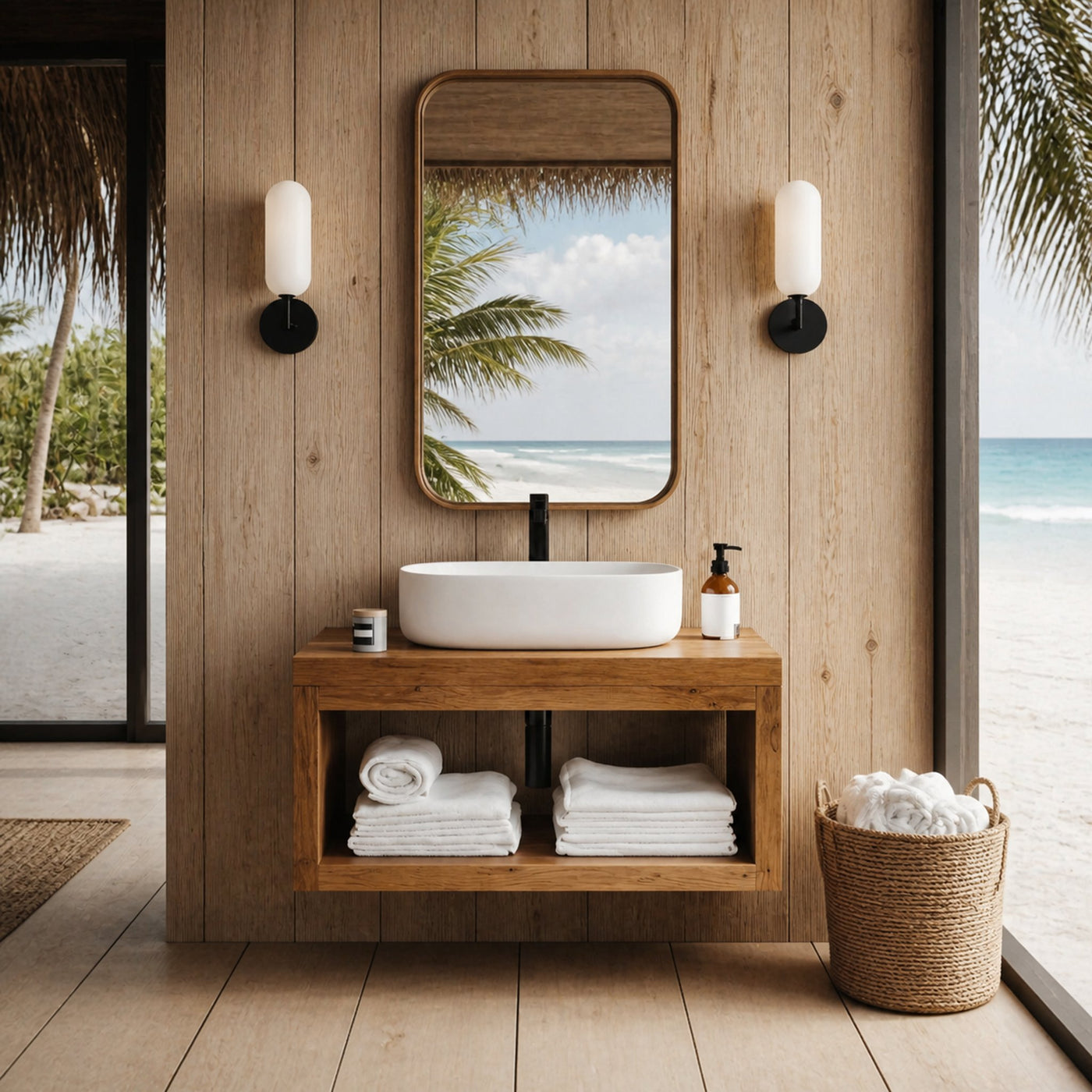 Handcrafted Wooden Vanity For Bathroom Furniture - product view 2