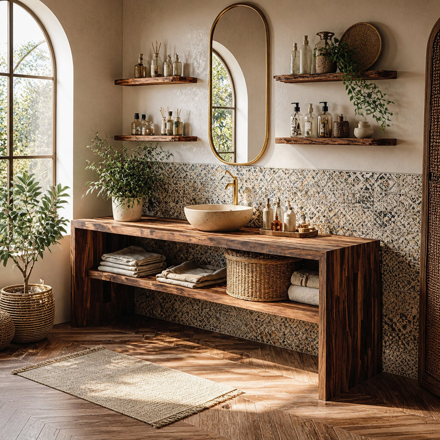 Live Edge Bathroom Storage Cabinet For Furniture Decor