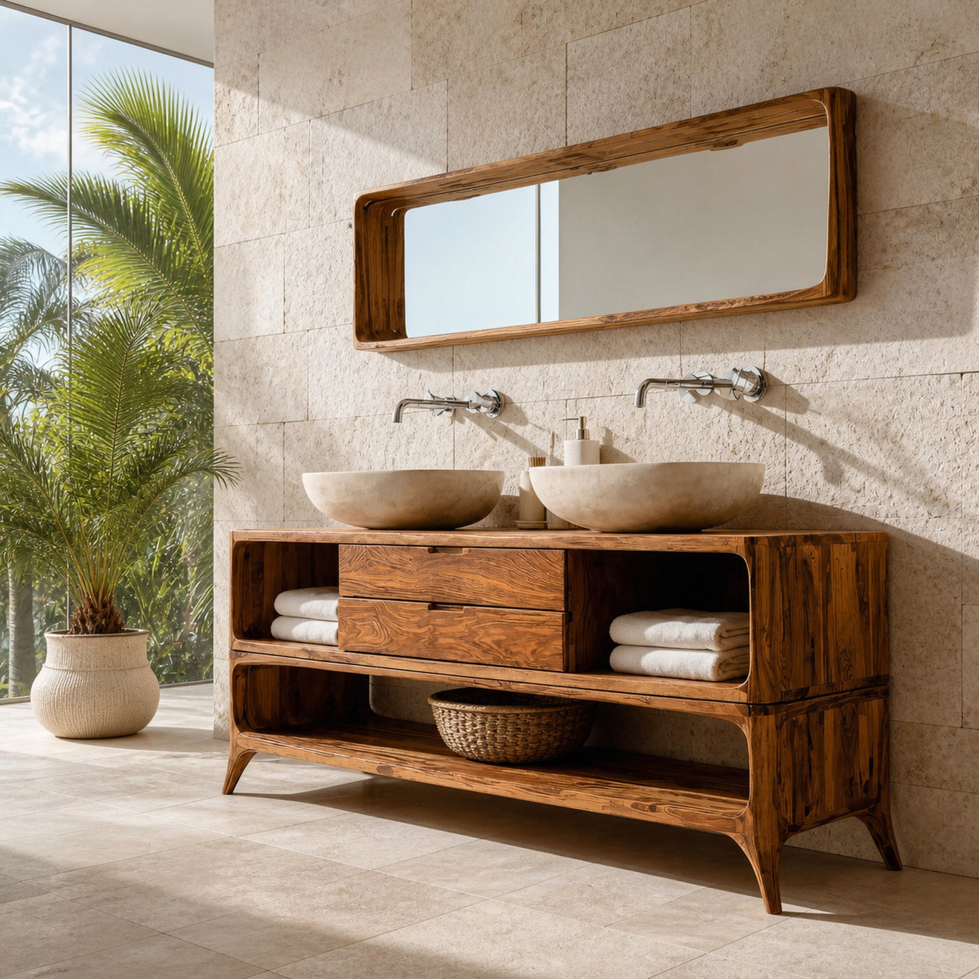 Luxury Bathroom Vanity Two-tier Design For Bathroom Furniture