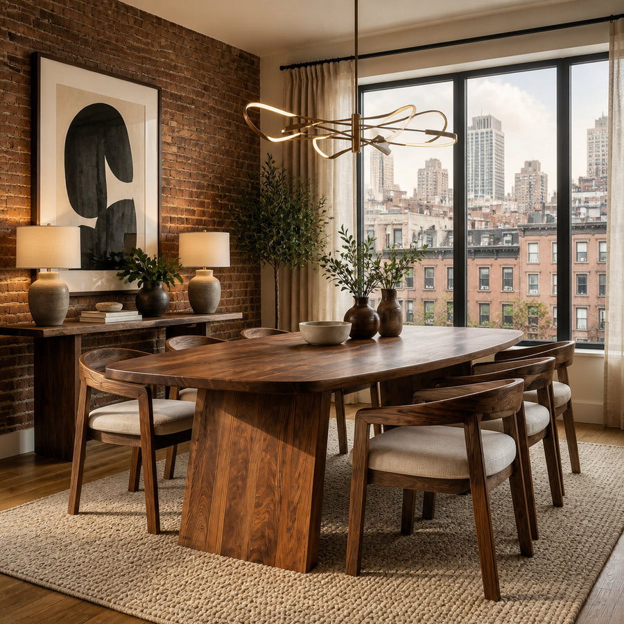 Luxury Organic Dining Table With Sculptural Form For Dining Room