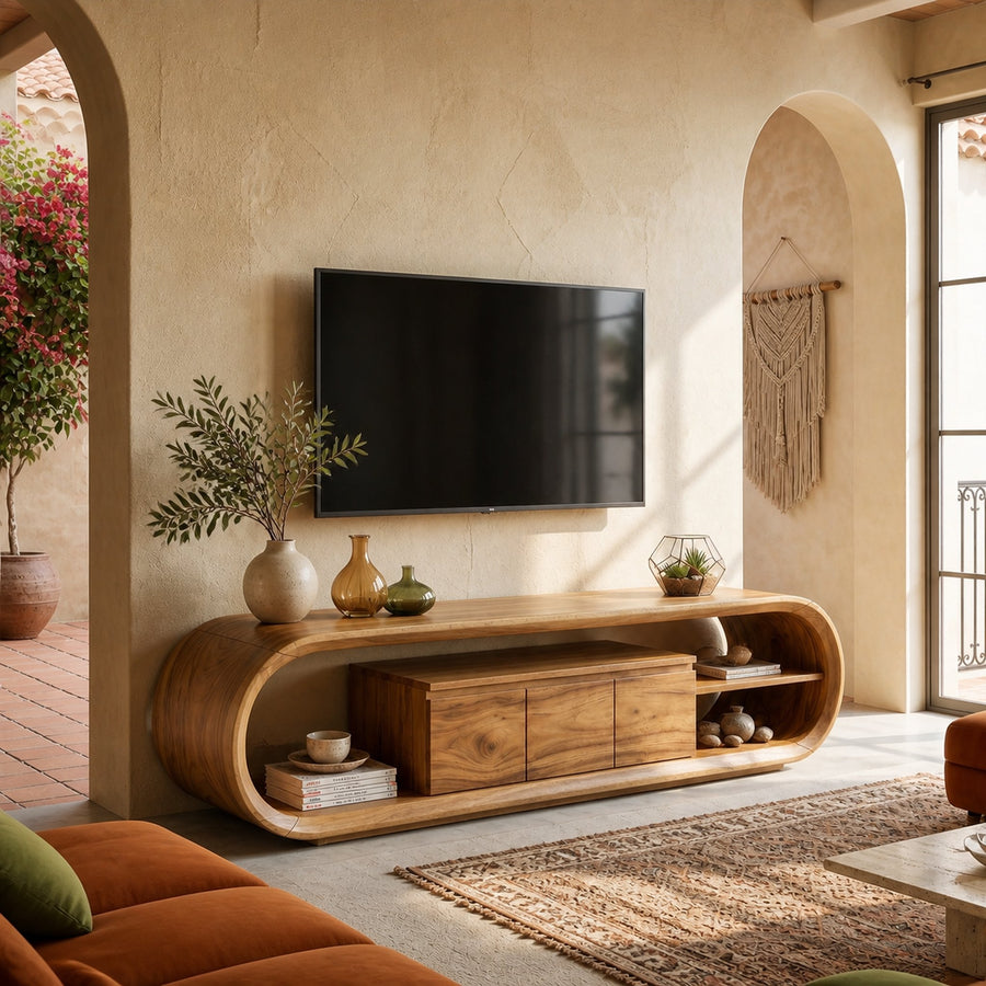 Luxury Walnut TV Cabinet For Modern Entertainment Lounge