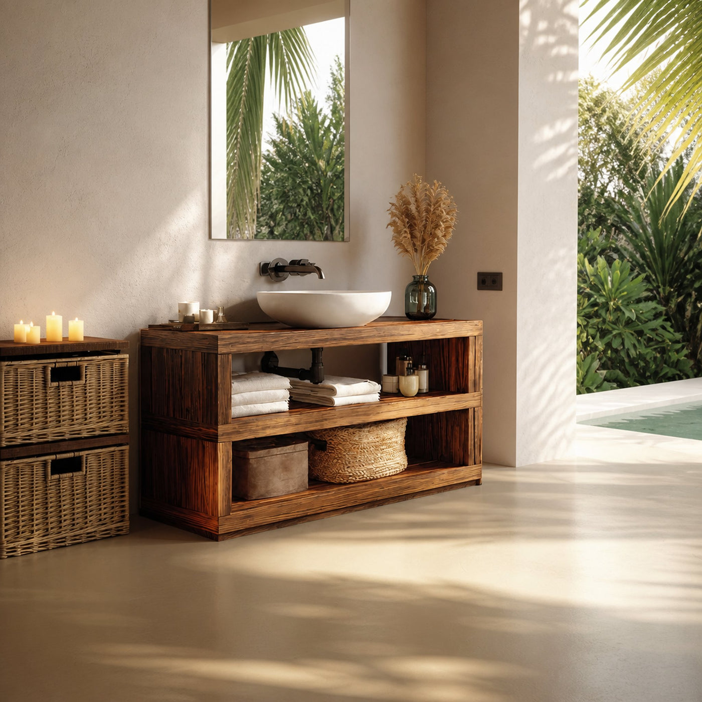 Mid Century Bathroom Storage For Furniture Organization - product view 3