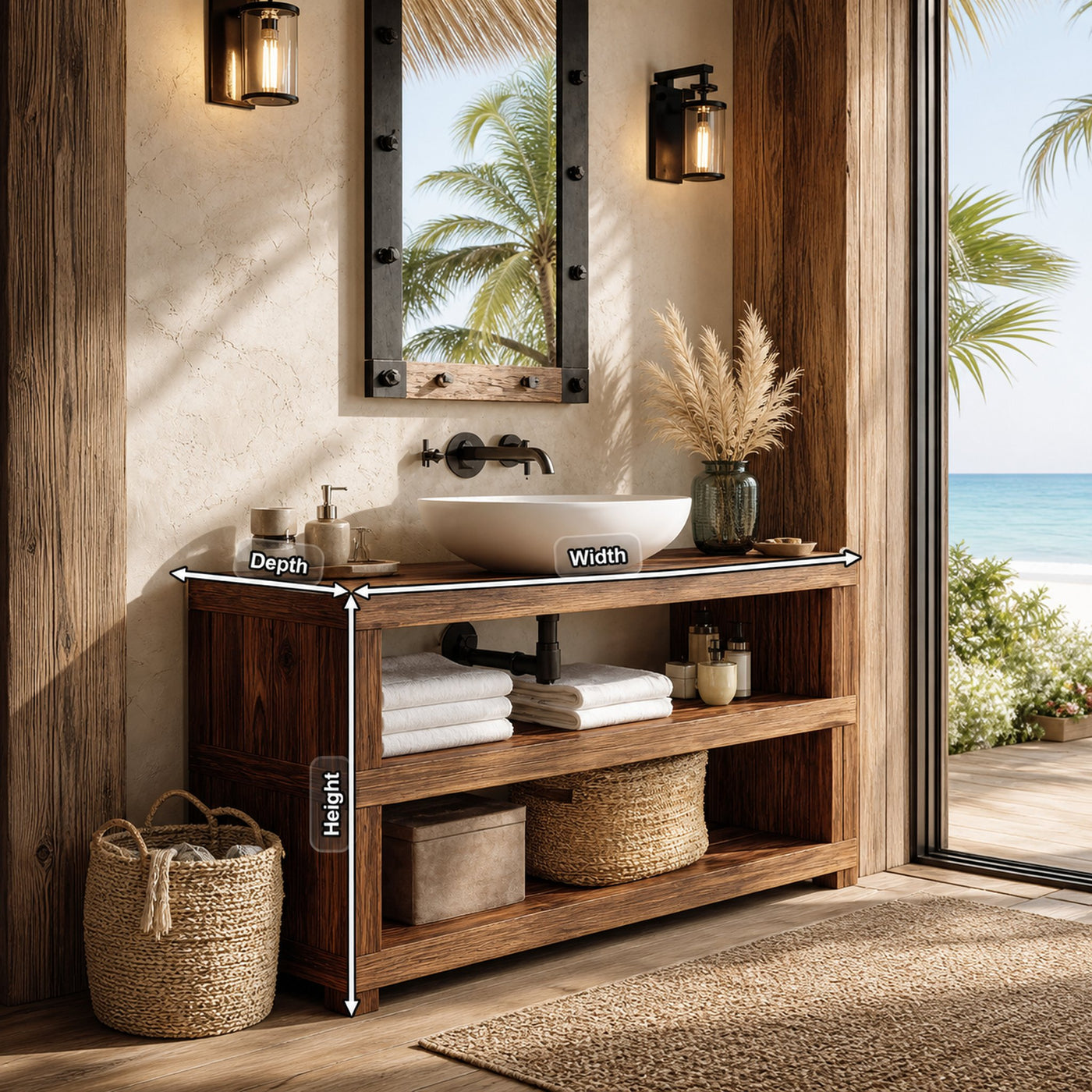 Mid Century Bathroom Storage For Furniture Organization - product view 8