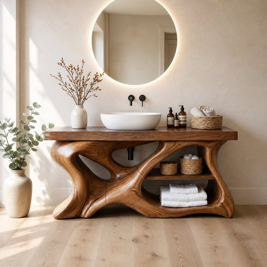 Mid Century Bathroom Vanity For Bath Space