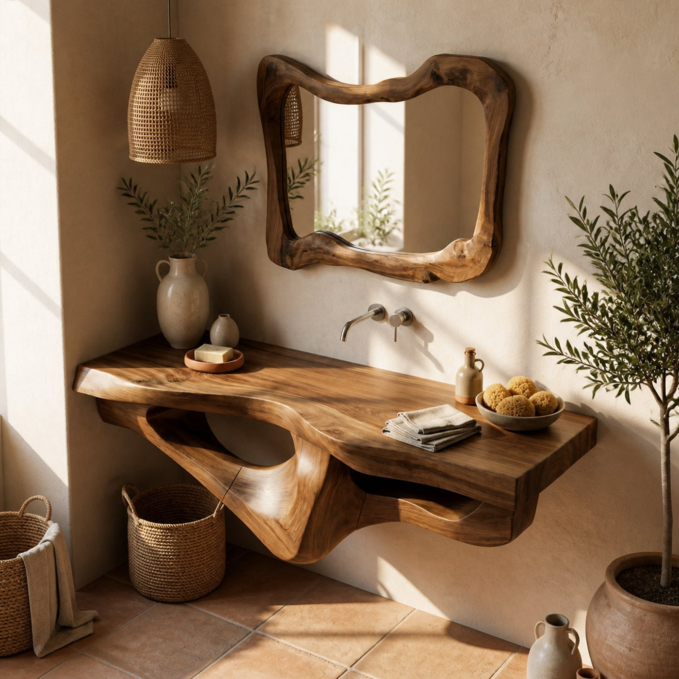 Mid Century Bathroom Vanity For Family Bath - product view 2