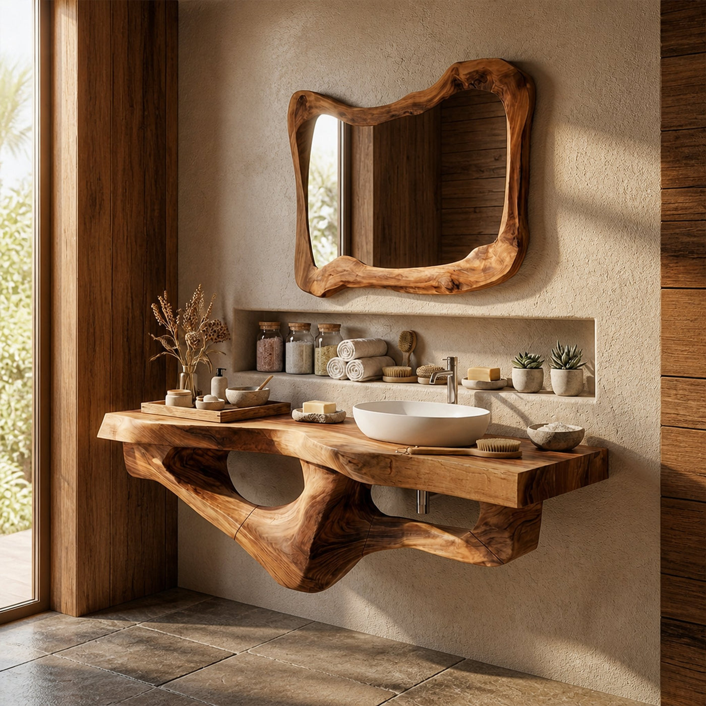 Mid Century Bathroom Vanity For Family Bath - product view 3