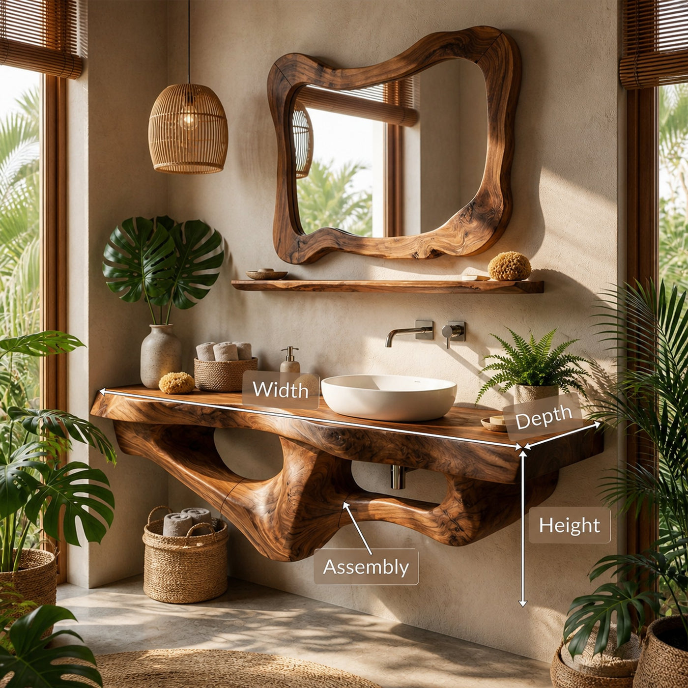 Mid Century Bathroom Vanity For Family Bath - product view 8