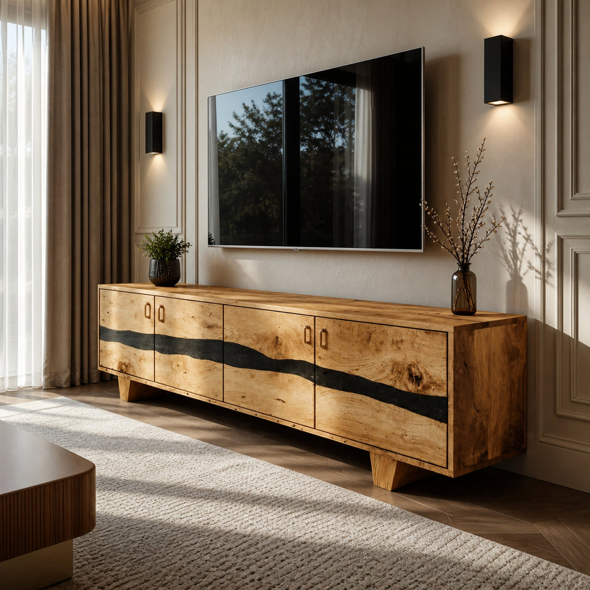 Riverline Edgewater Live Edge TV Stand with River Seam - product view 4