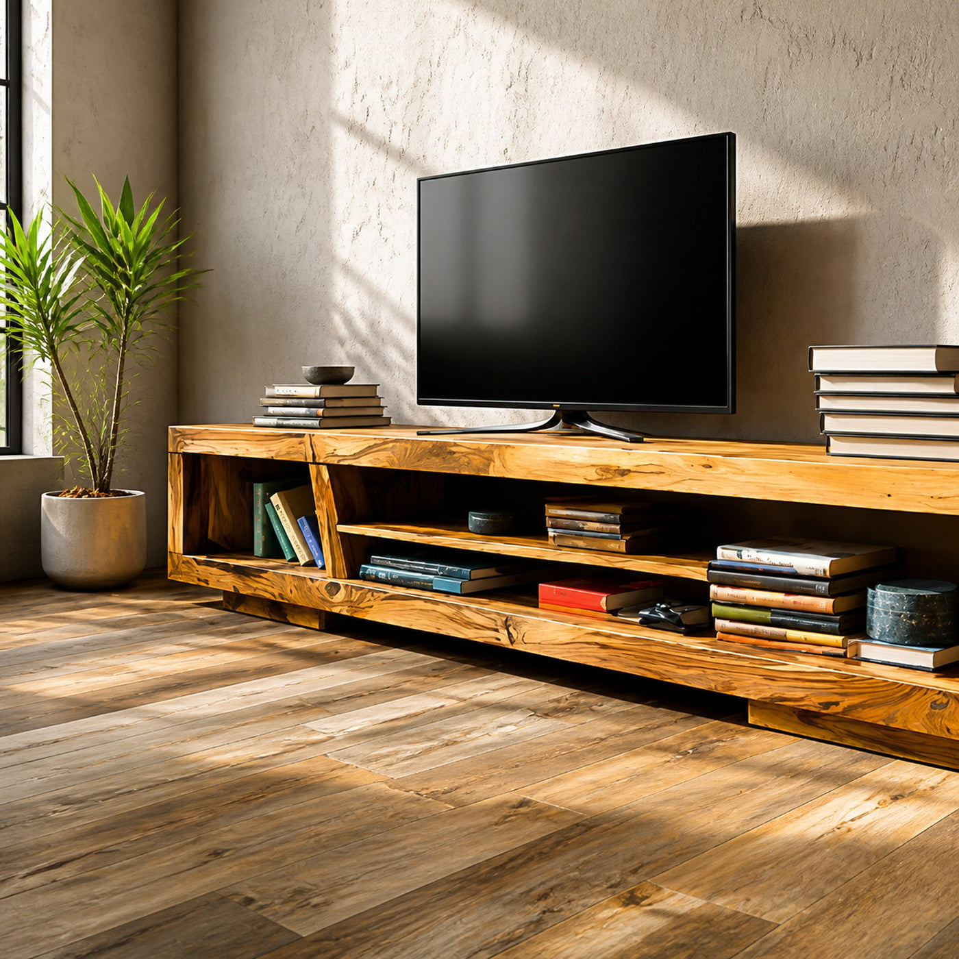 Mid Century TV Cabinet With Storage For Living - product view 3